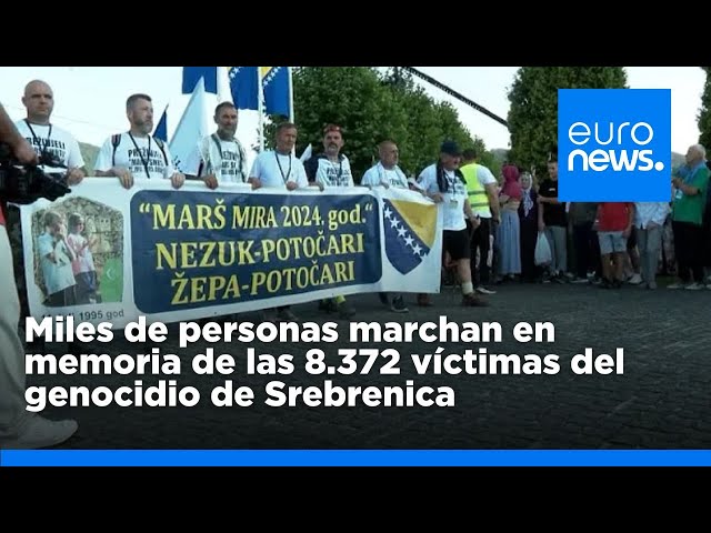 ⁣Miles de personas marchan en memoria de las 8.372 víctimas del genocidio de Srebrenica