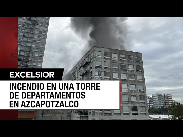 ⁣Alarma por incendio en un edificio de departamentos en Azcapotzalco, CDMX