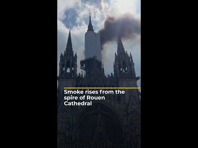 Medieval Rouen cathedral in France caught fire | AJ #shorts