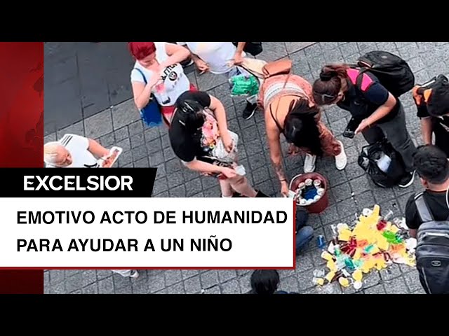 Video conmovedor: Niño vendedor de gelatinas tropieza y tira todo; así lo ayudan