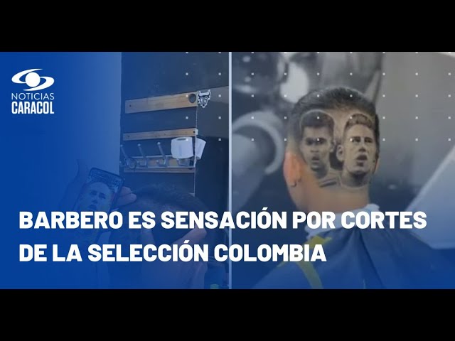 ⁣Con la selección Colombia en la cabeza: barbero sorprende con cortes de los rostros de los jugadores