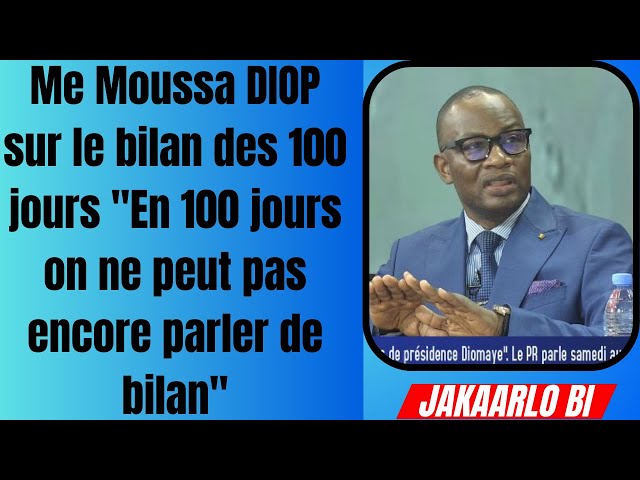 ⁣Me Moussa DIOP sur le bilan des 100 jours "En 100 jours on ne peut pas encore parler de bilan&q