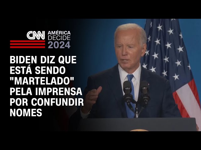 Biden diz que está sendo "martelado" pela imprensa por confundir nomes | AGORA CNN