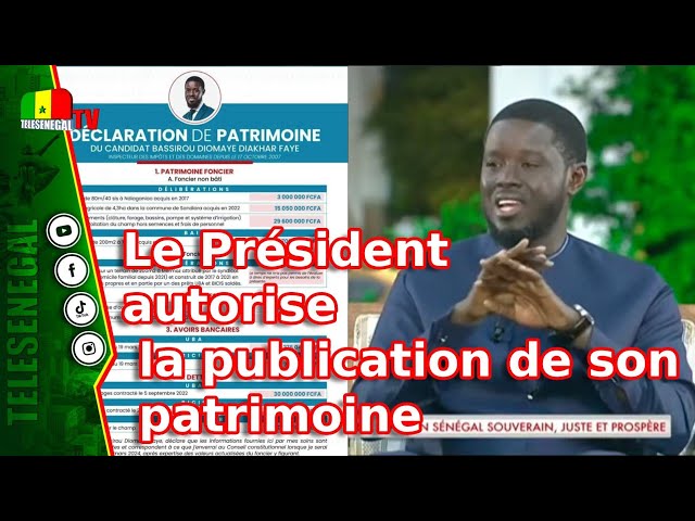 ⁣Le Président Diomaye autorise la publication de son patrimoine et fait de grosses révélations