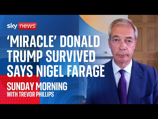 ⁣Reform UK leader Nigel Farage says it's a "miracle" that Donald Trump is still alive