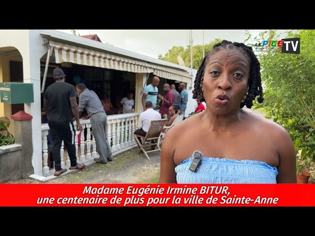 ⁣Madame Eugénie Irmine BITUR, une centenaire de plus pour la ville de Sainte-Anne