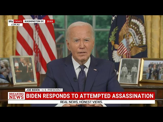 ⁣Joe Biden addresses the nation after Donald Trump survives assassination attempt