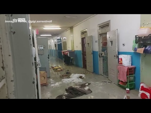 ⁣Torino, le immagini del carcere dopo i disordini