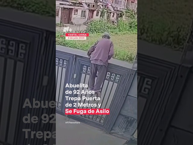 ⁣Abuelita de 92 años trepa puerta de 2 metros y se fuga de asilo - N+ #Shorts