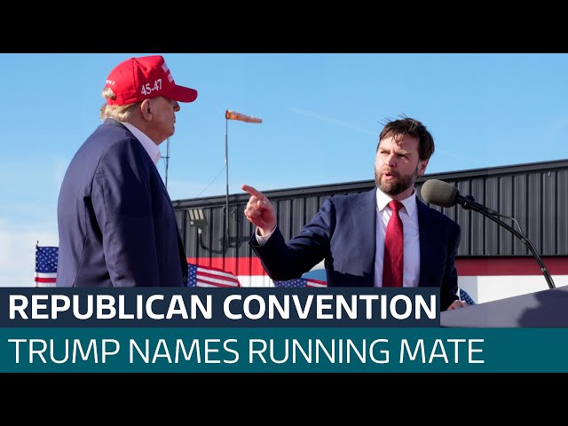 ⁣Donald Trump names JD Vance as Republican running mate in US election | ITV News