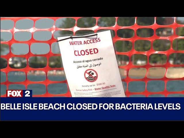 ⁣Belle Isle beach closed due to high bacteria levels in the water