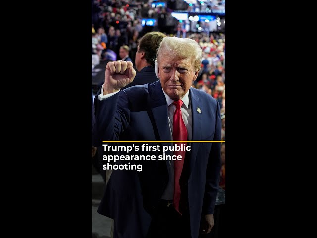 Trump makes first public appearance since shooting | AJ #shorts