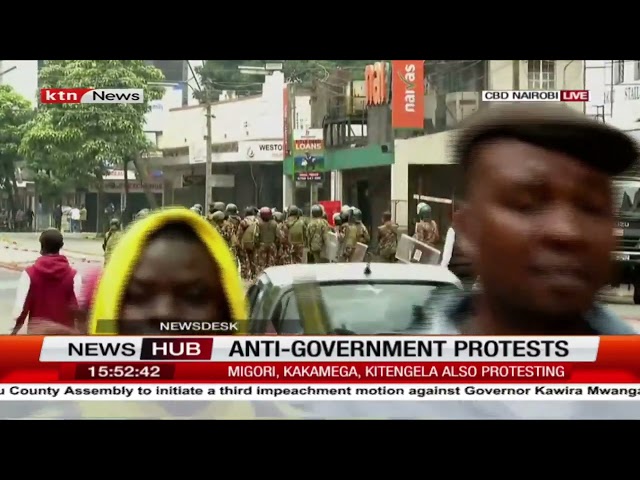 ⁣Ongoing Anti-Government Protests Paralyze Nairobi CBD as Police Intervene