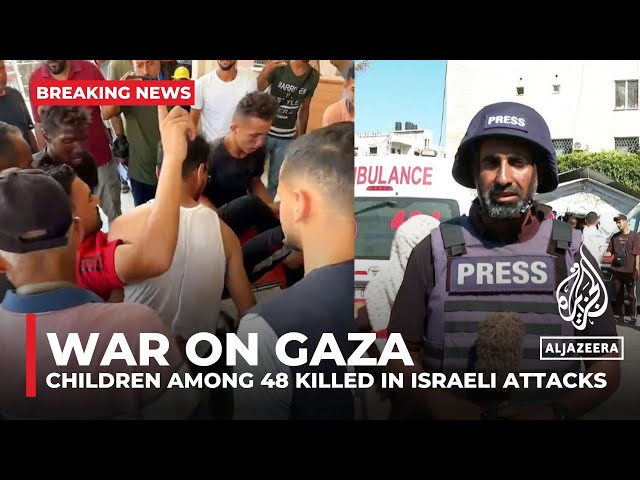 ⁣Children among 48 killed in Israeli air attacks on Gaza IDP site, school