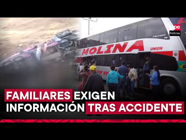 Caída de bus en vía Los Libertadores: familiares acuden a empresa Molina