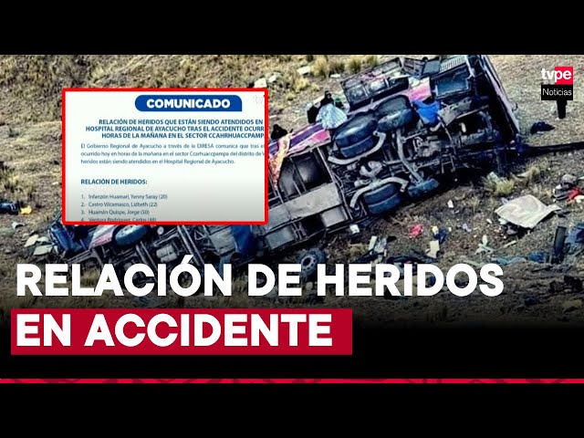 Caída de bus en vía Los Libertadores: publican relación de heridos en fatal accidente