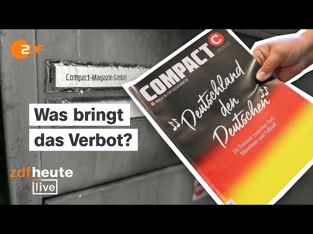 ⁣"Compact" verboten: Lässt sich Rechtsextremismus so bekämpfen? | ZDFheute live