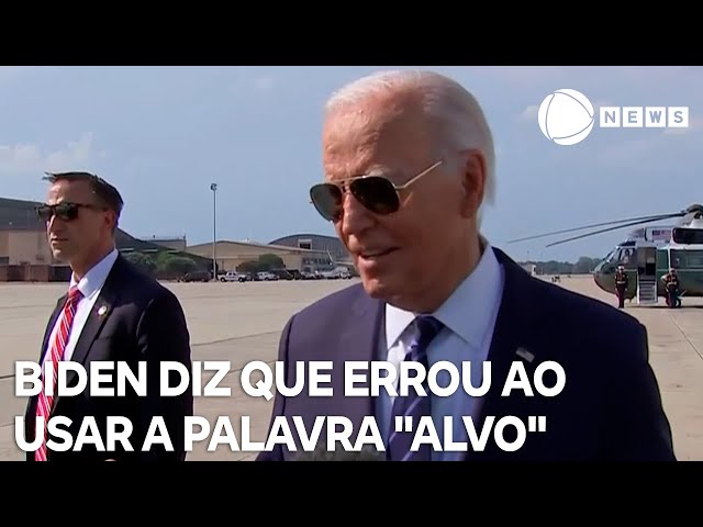 Joe Biden diz que foi um erro usar a palavra “alvo” ao discursar sobre Trump