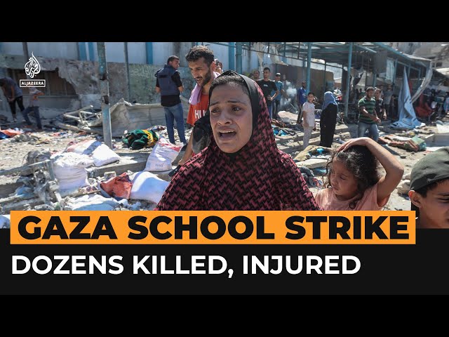 At least 23 killed in latest Israeli attack on Gaza school | AJ #Shorts