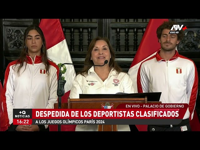 Presidenta Boluarte despide a los deportistas clasificados a Paris 2024