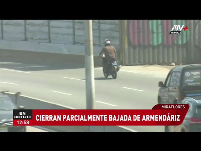 Miraflores: Cierran parcialmente la bajada de Armendáriz