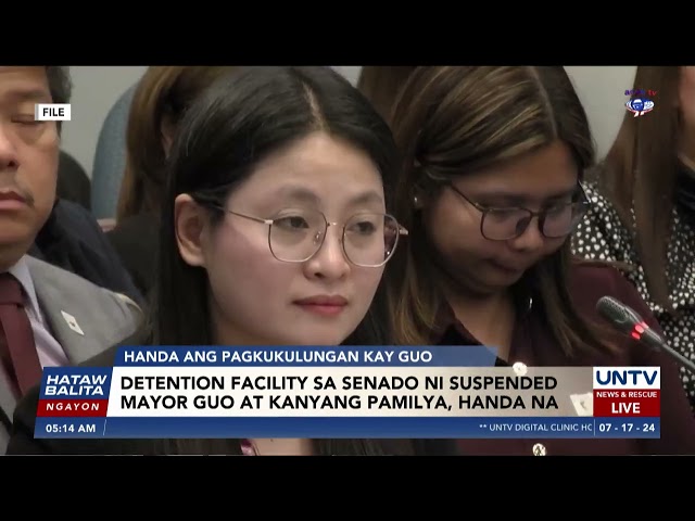 ⁣Detention facility sa Senado ni suspended Bamban, Tarlac Mayor Guo at kanyang pamilya, handa na