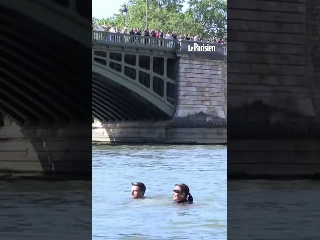 Anne Hidalgo et Tony Estanguet se baignent dans la seine