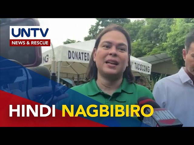 ⁣VP Sara Duterte sa ‘designated survivor’ remark: ‘Not a joke, not a bomb threat’