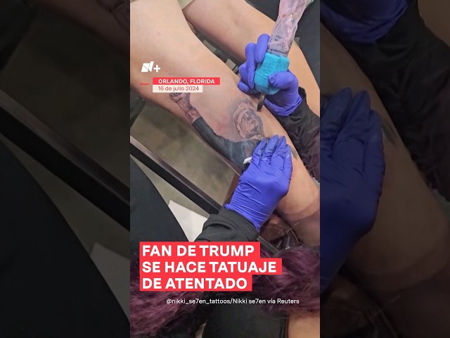 Fanático de Donald Trump se hace tatuaje de atentado #nmas #shorts #donaldtrump