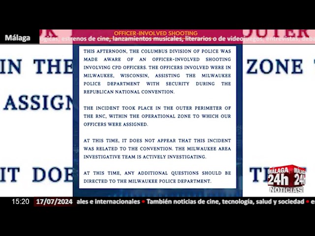 Noticia - La Policía mata a un hombre cerca de la Convención Nacional Republicana de Milwaukee