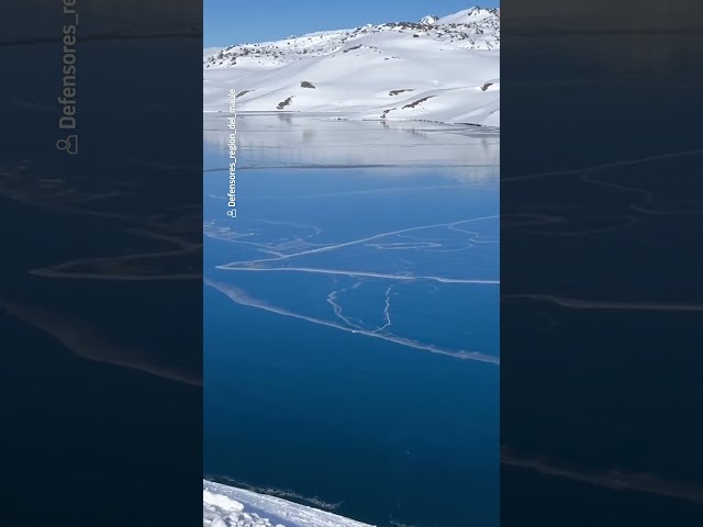 ⁣El extraño sonido proveniente de laguna congelada en el Maule