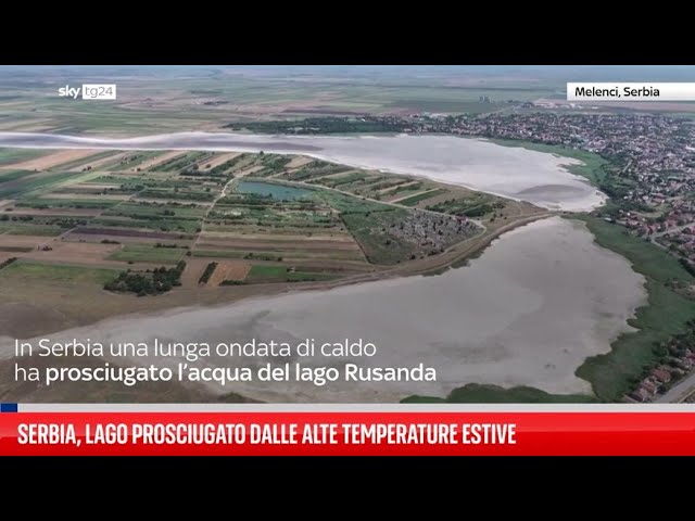 ⁣Serbia, lago prosciugato dalle alte temperature estive