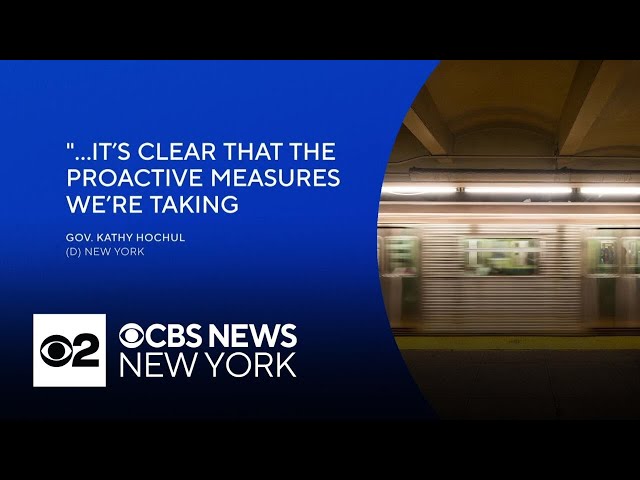 NYC leaders highlighting new NYPD data showing double-digit drop in transit crime