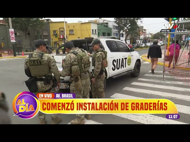 Restringen tránsito en la Av. Brasil para colocar graderías por Fiestas Patrias