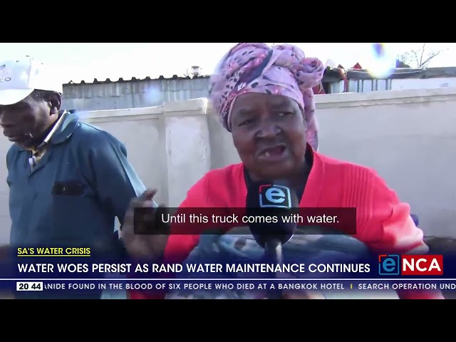 Water woes persist as Rand Water maintenance continues