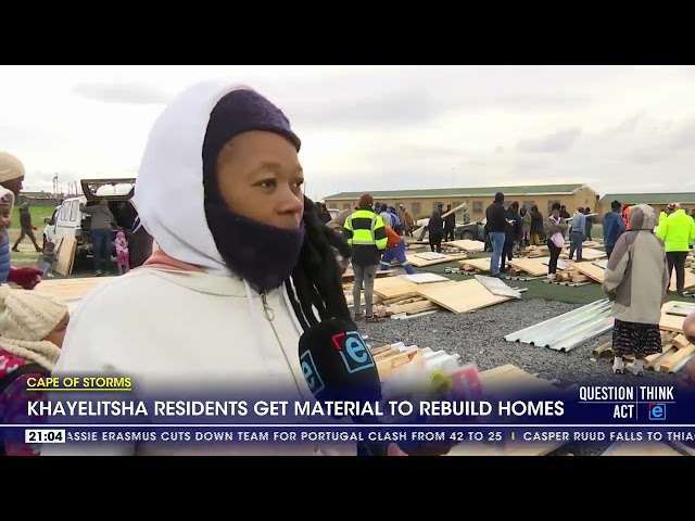 Khayelitsha residents get material to rebuild homes