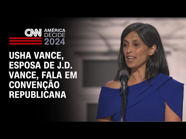 Usha Vance, esposa de J.D. Vance, fala em Convenção Republicana | AMÉRICA DECIDE