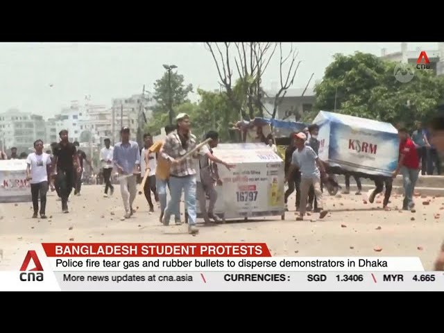 Student protesters in Bangladesh vow to press on after at least 12 killed in clashes with police