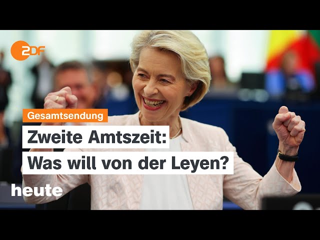 heute 19:00 Uhr vom 18.07.2024 von der Leyen wiedergewählt, Rede von J.D Vance, HIV-Patient geheilt