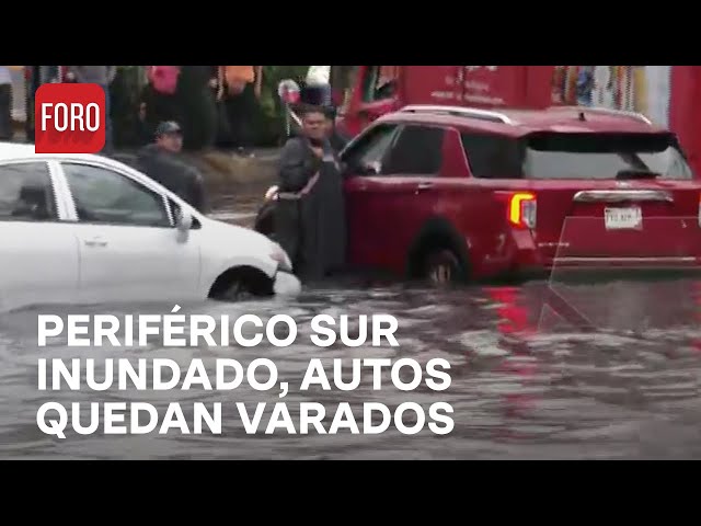 ⁣Vehículos quedan varados en Periférico Sur por gran inundación tras fuertes lluvias - Las Noticias