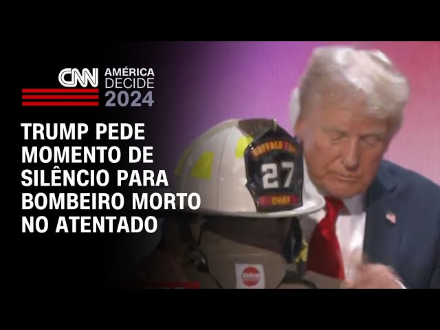 ⁣Trump pede momento de silêncio para bombeiro morto no atentado | AMÉRICA DECIDE