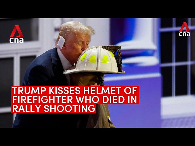 Donald Trump kisses helmet of firefighter who died in rally shooting