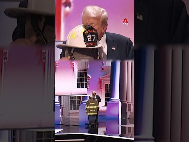 Donald Trump kisses helmet of firefighter who died in rally shooting