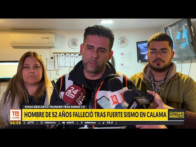 ⁣Hombre de 52 años falleció tras fuerte sismo en Calama