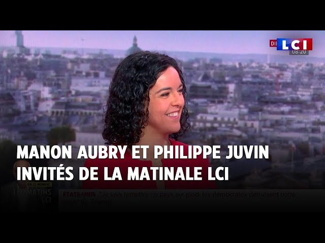 Manon Aubry, eurodéputée LFI et Philippe Juvin, député Droite républicaine invités de LCI