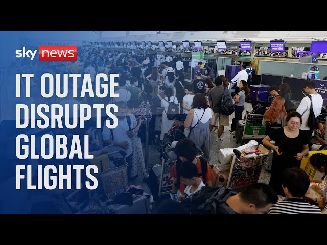⁣Watch live: IT outage disrupts flights across the globe