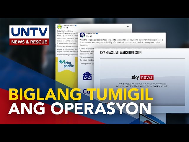 ⁣Operasyon ng mga bangko, transport at ilang kumpanya sa ilang bansa, naapektuhan ng IT outage