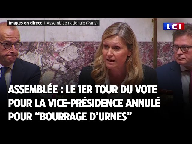 Assemblée : le 1er tour du vote pour la vice-présidence annulé pour "bourrage d'urnes&q