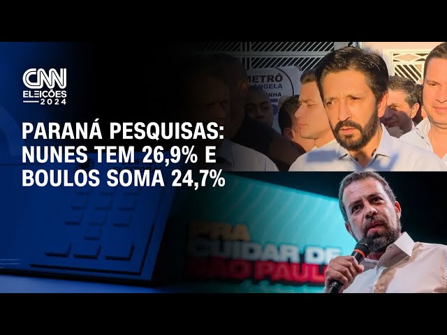 Paraná Pesquisas: Nunes tem 26,9% e Boulos soma 24,7% | BASTIDORES CNN