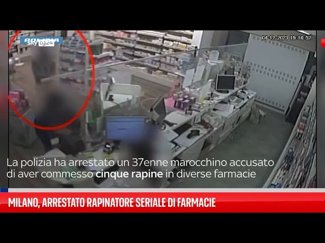 ⁣Polizia arresta rapinatore seriale di farmacie a Milano